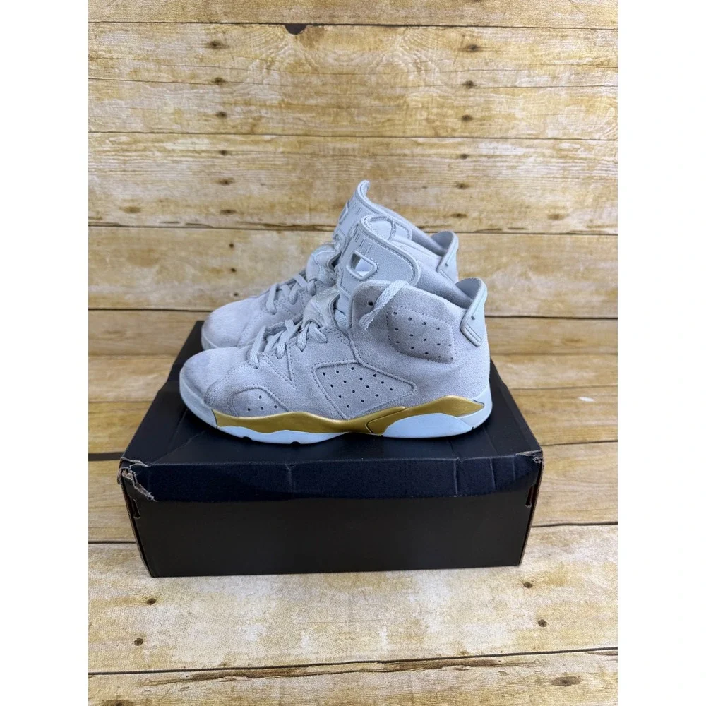 Jordan‎ 6 Retro PS Pure Platinum Glacier Blue Gold HF0413-074 Kids Size 2Y